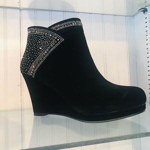 Black suede booties